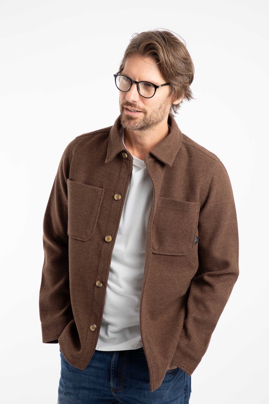 Charles Plain Over Shirt Mocha