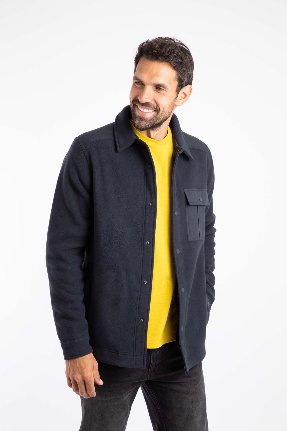 Boyd Plain Polar Fleece Shirt Navy