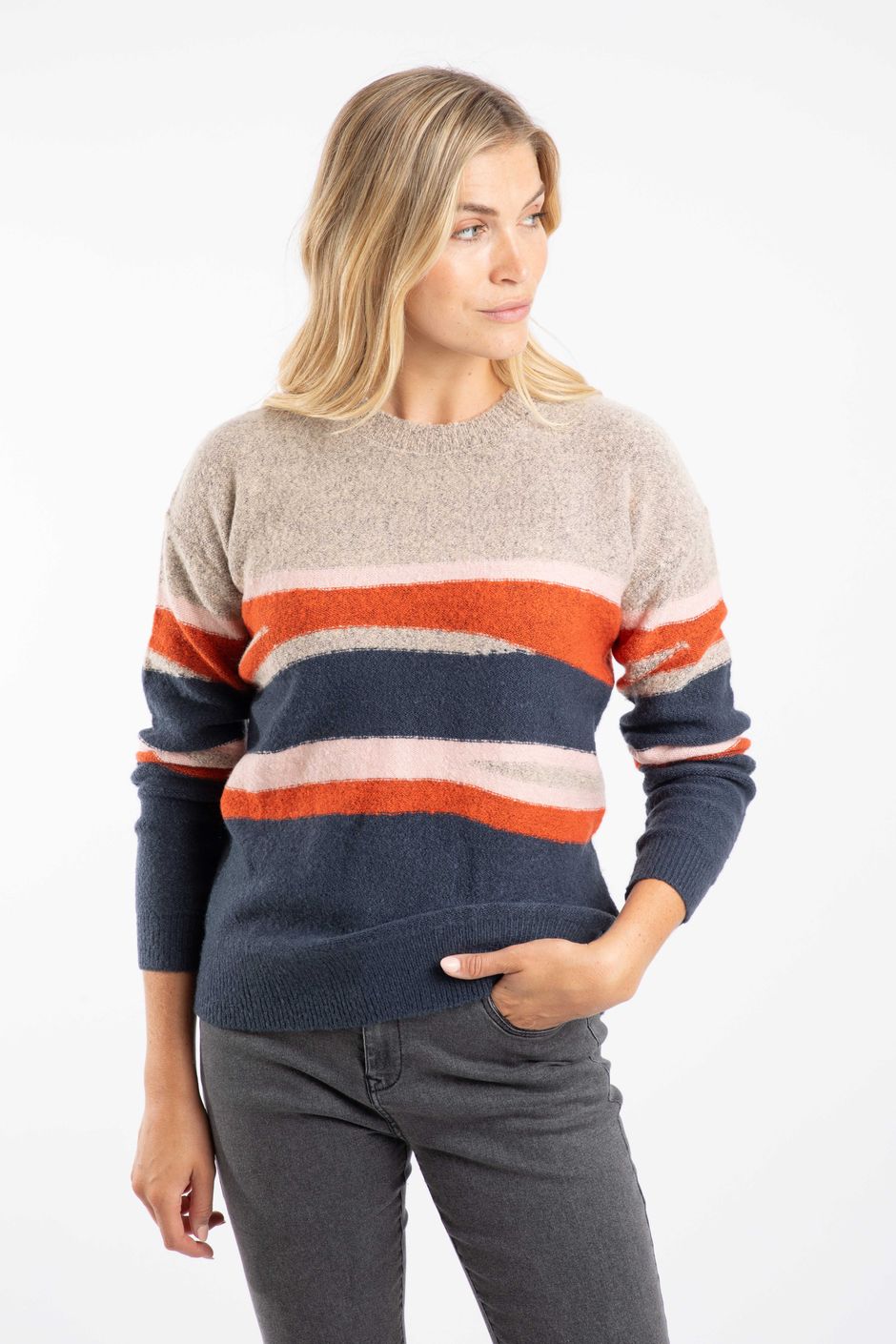 Chiltern Intarsia Knitted Jumper  Chalk