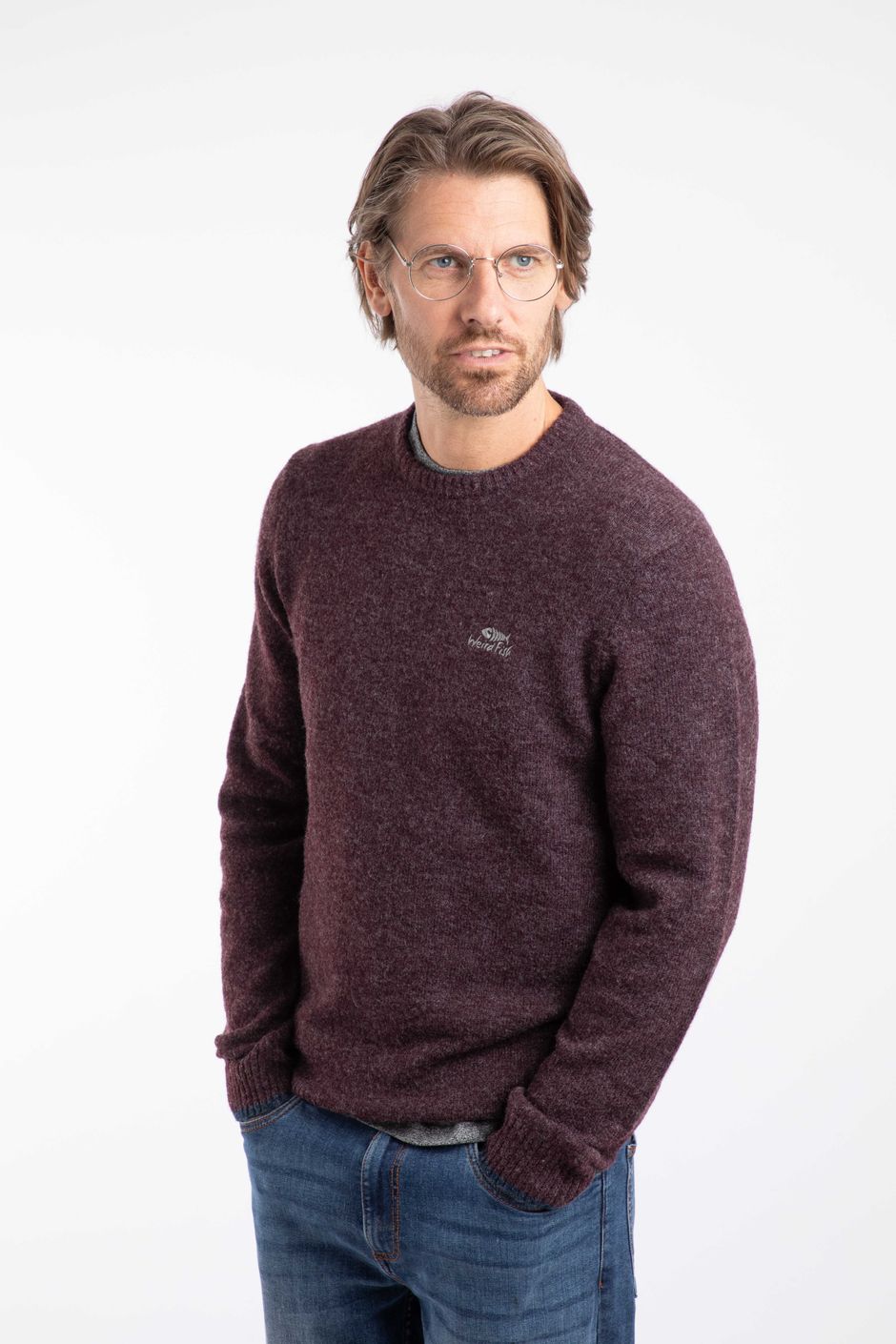 Gorleston Crew Neck Jumper Aubergine