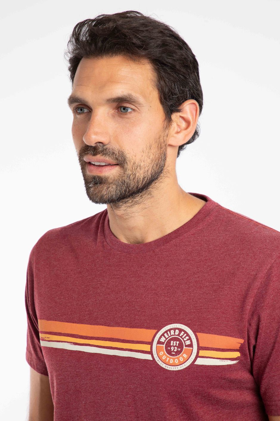 Wave Stripe   Graphic Tee Garnet