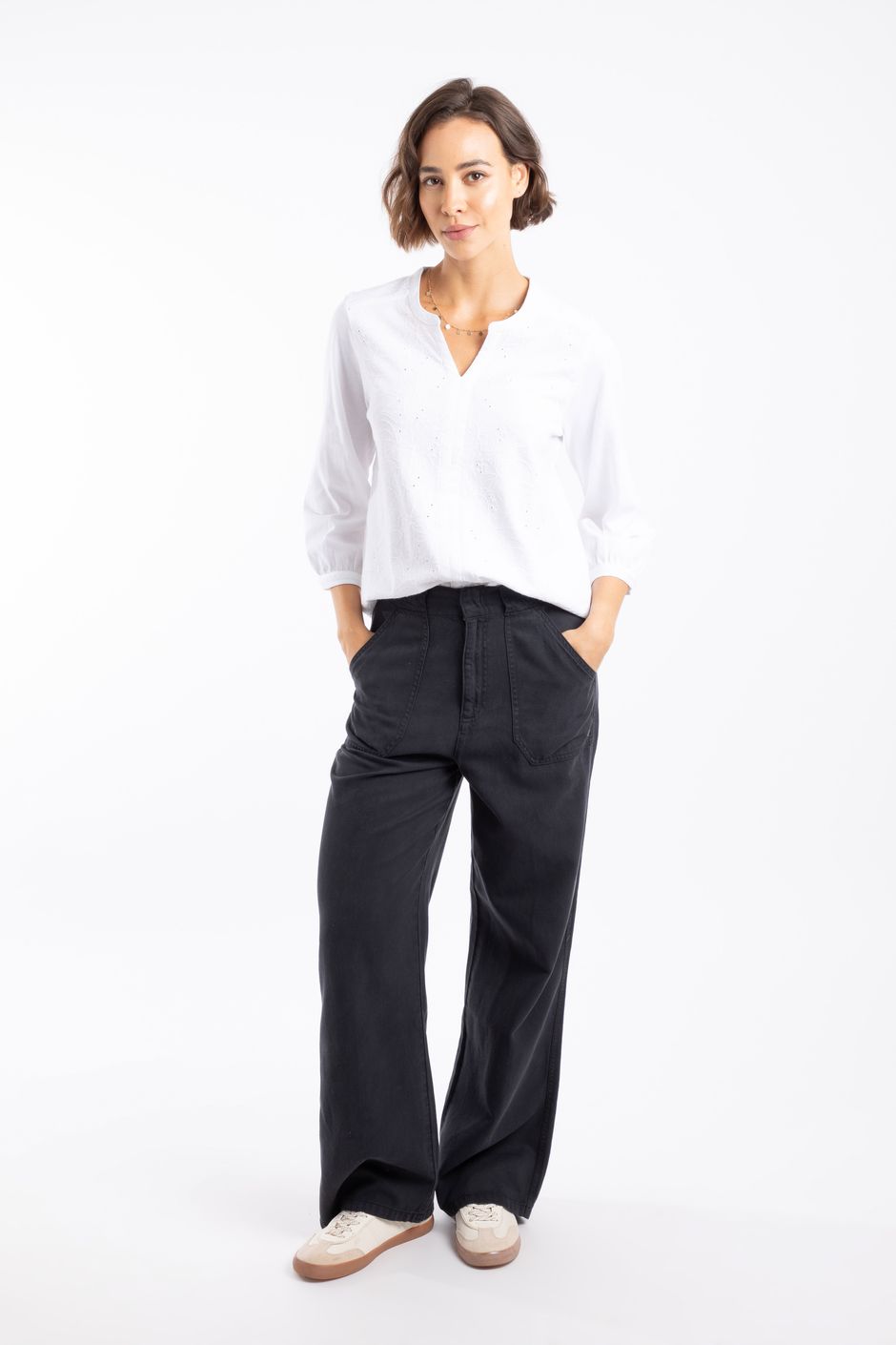 Farida Wide Leg Trouser Navy