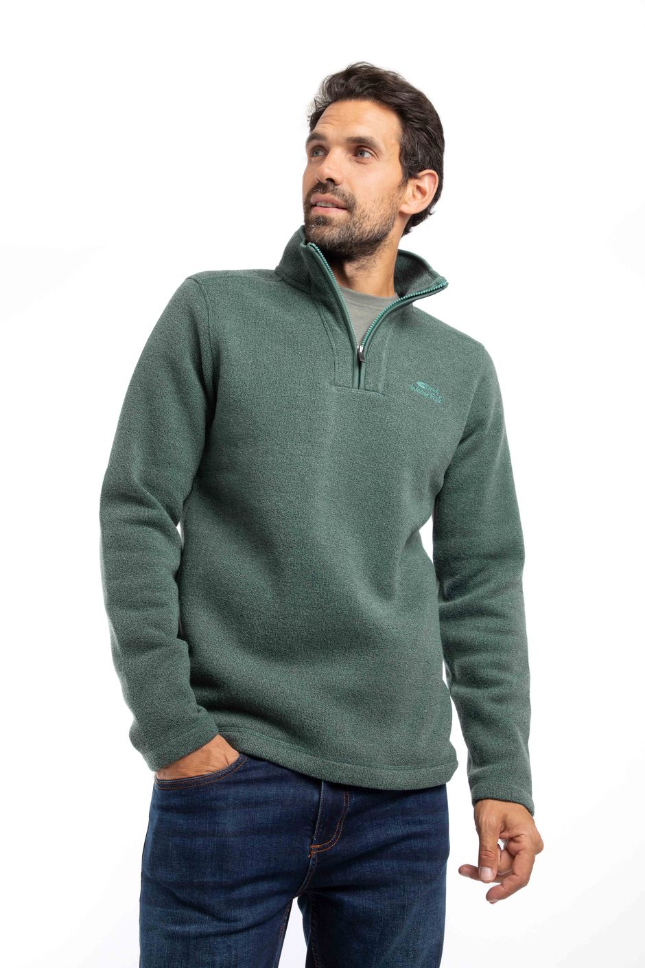 Stowe Recycled 1/4 Zip Soft Knit Fleece Ivy