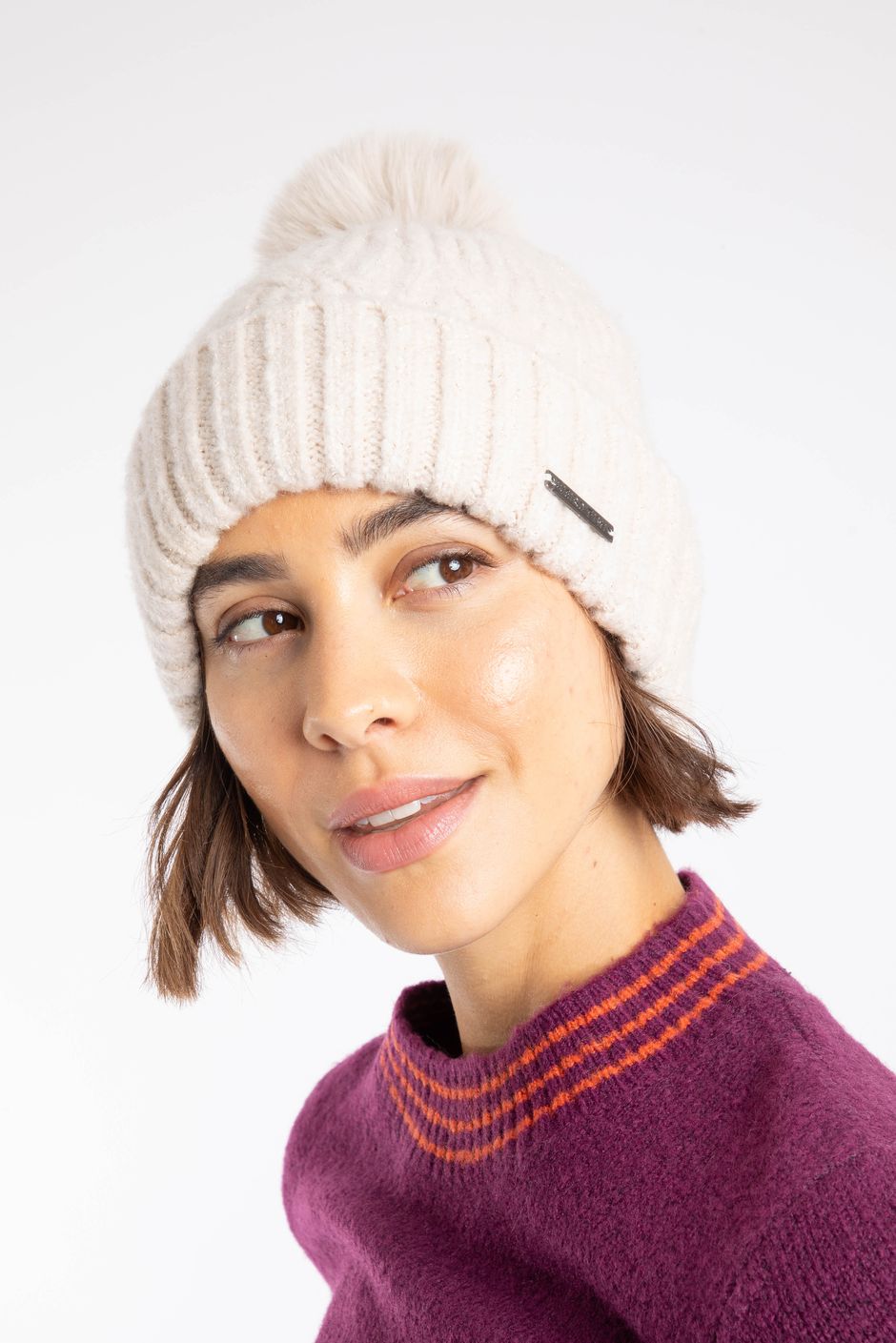 Blagdon Sparkle Bobble Hat Chalk