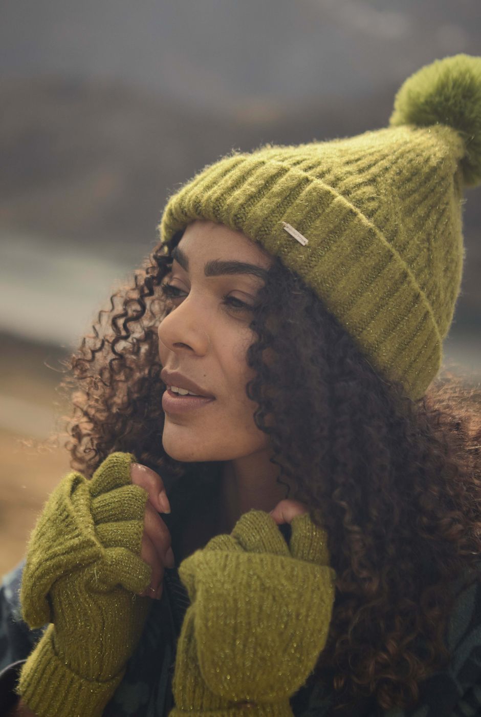 Blagdon Sparkle Bobble Hat Woodbine