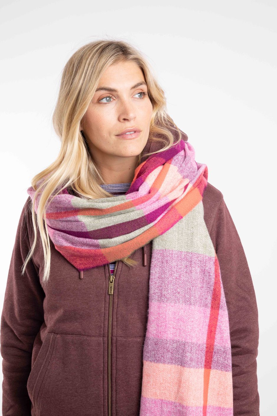 Badida Brushed Check Scarf Beet