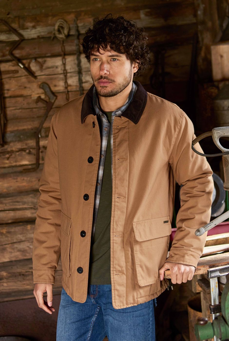 Barnaby Padded Canvas Barn Jacket Chestnut