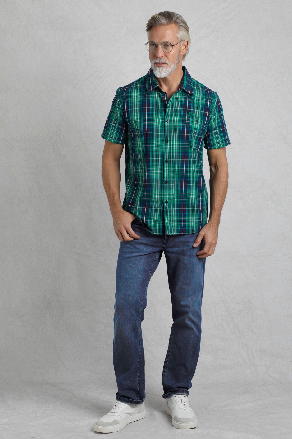 Sunnymead Short Sleeve Check Shirt Dark Blue