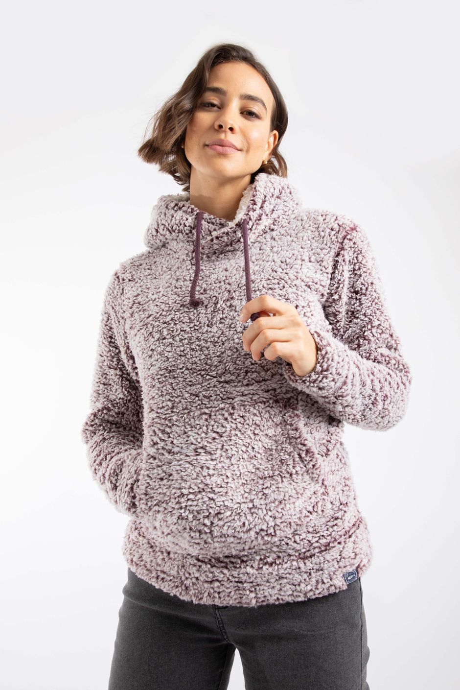 Yara Cosy Fleece Hoodie Aubergine