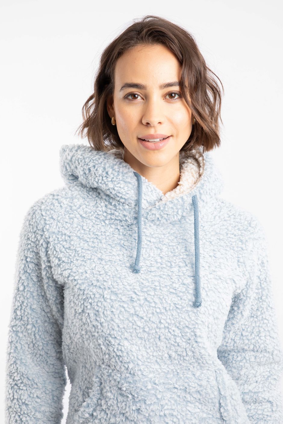 Yara Cosy Fleece Hoodie Powder Blue