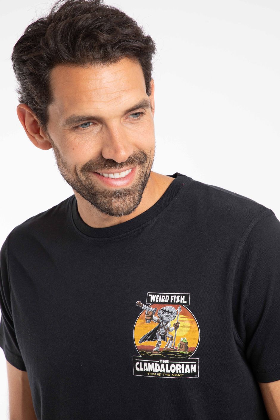 Clamdalorian Back Print Artist T-Shirt Black