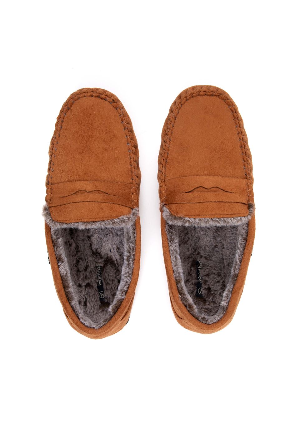 Hector Suede Style Moccasin Slippers Tan