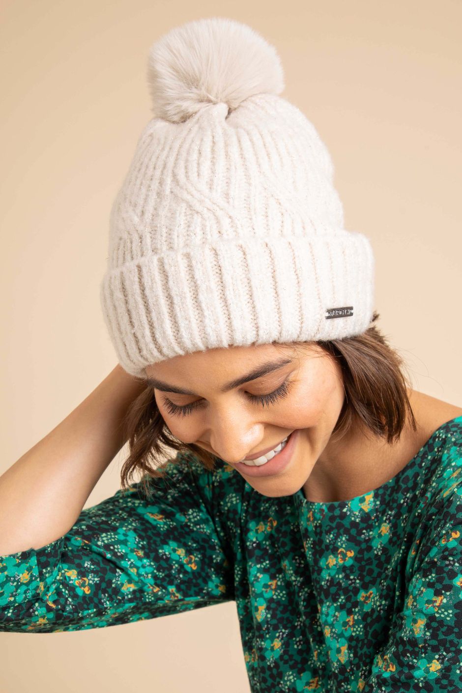 Blagdon Sparkle Bobble Hat Chalk