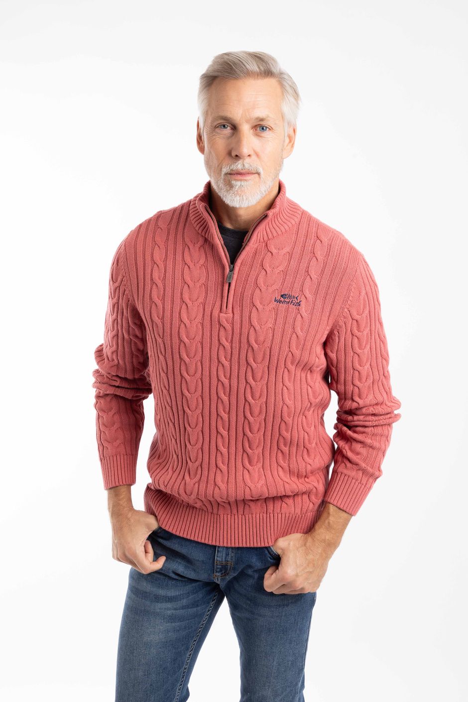 Heath 1/4 Zip Cable Knit Jumper Nantucket