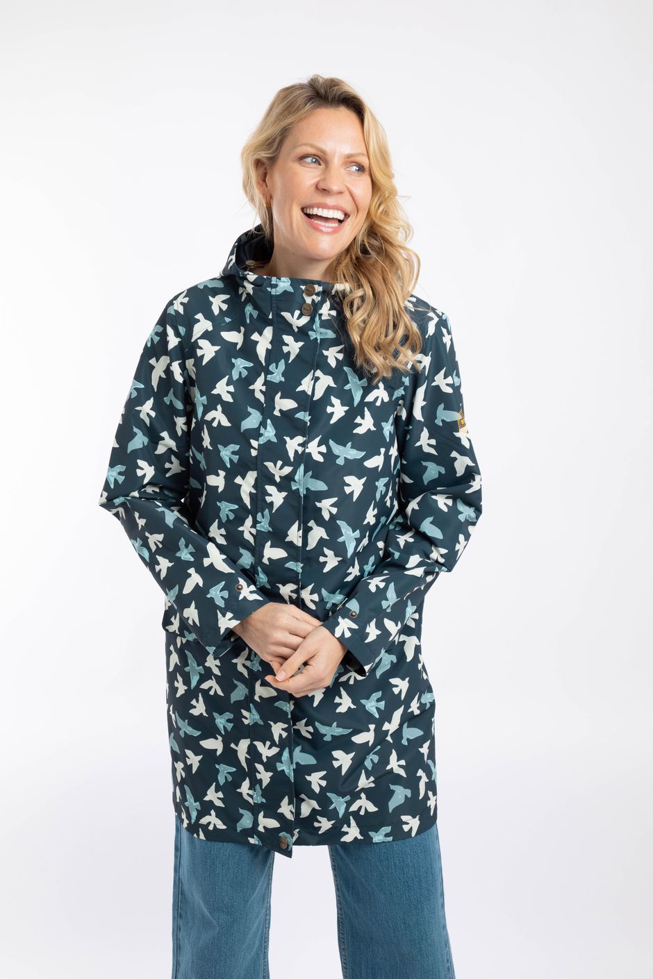 Alinda Printed Waterproof Jacket Midnight