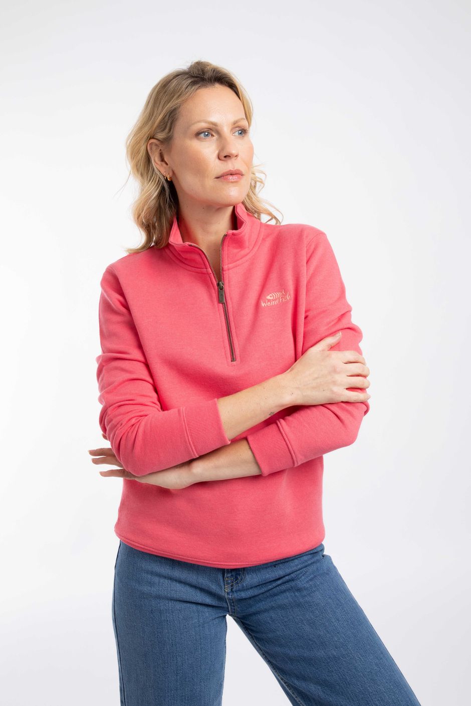 Avery 1/4 Zip Sweatshirt Flamingo