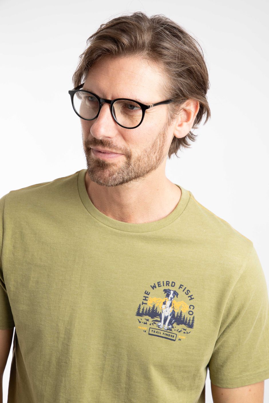 Dog Trails Back Print Graphic T-Shirt WashedOak