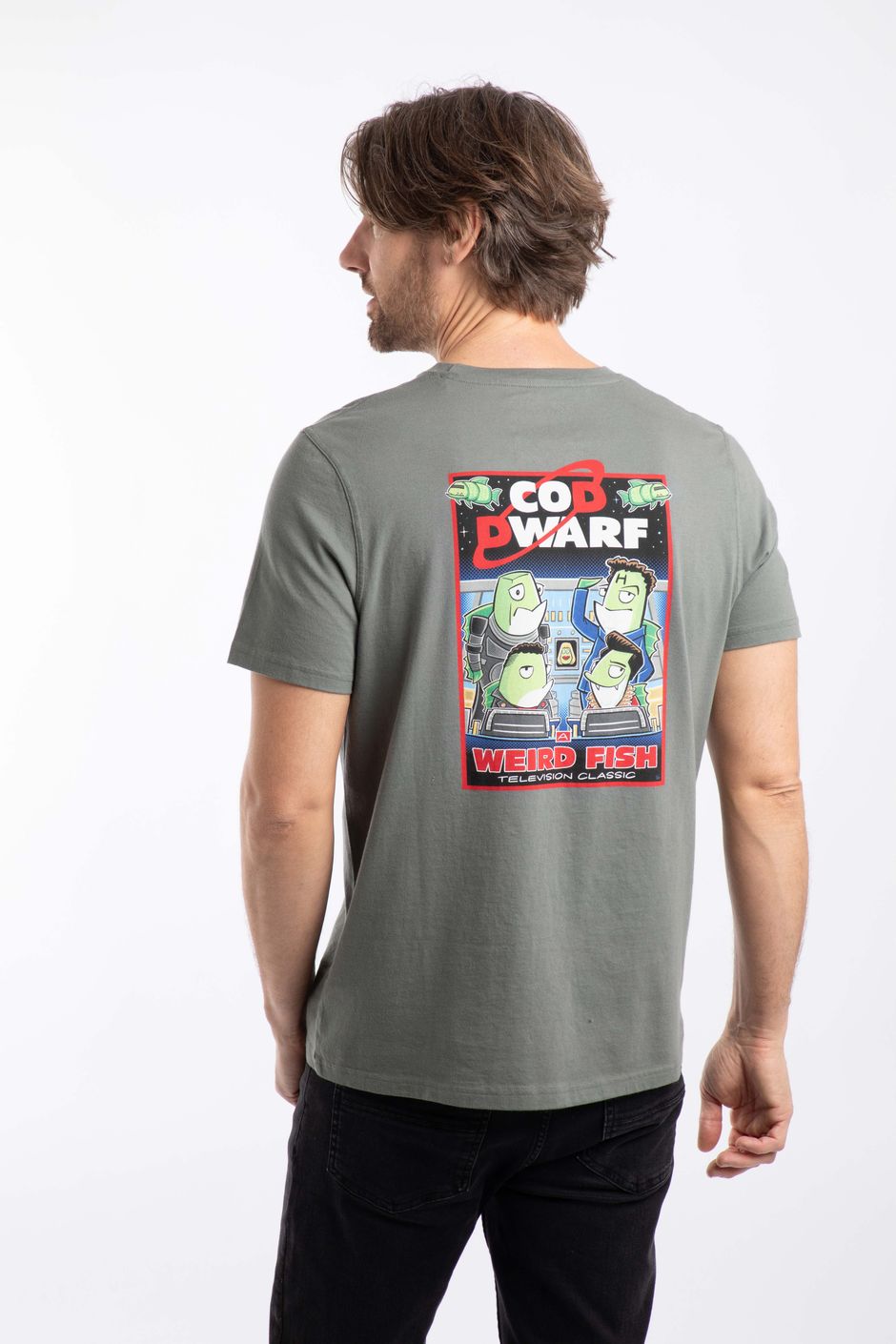 Cod Dwarf Back Print Artist T-Shirt Storm Grey
