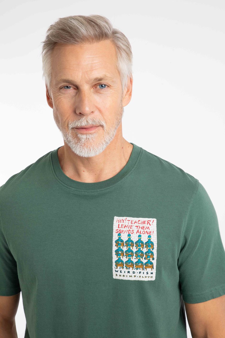 Hey Teacher Back Print Artist T-Shirt Dusky Green