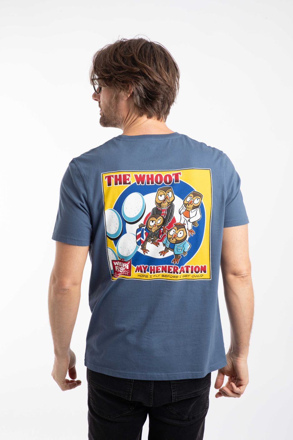 The Whoot Back Print Artist T-Shirt Ensign Blue