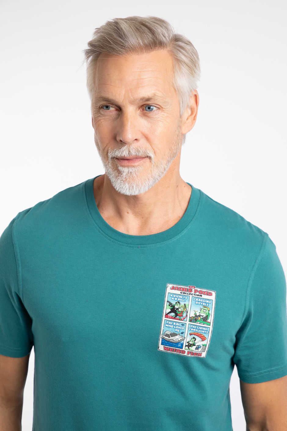James Pond Back Print Artist T-Shirt Deep Teal