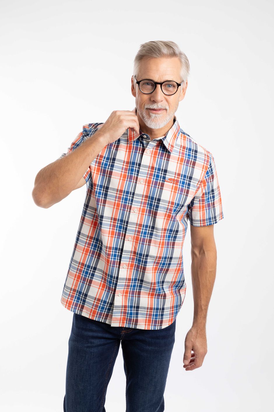 Judd Short Sleeve Check Shirt Light Cream