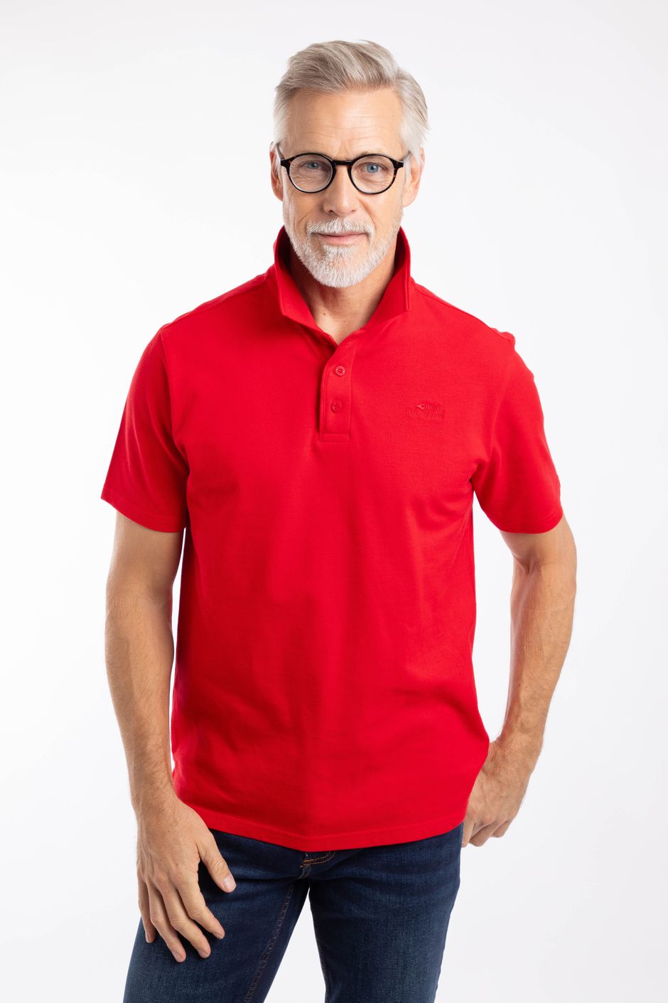 Giles Pique Polo Shirt Barberry Red Marl