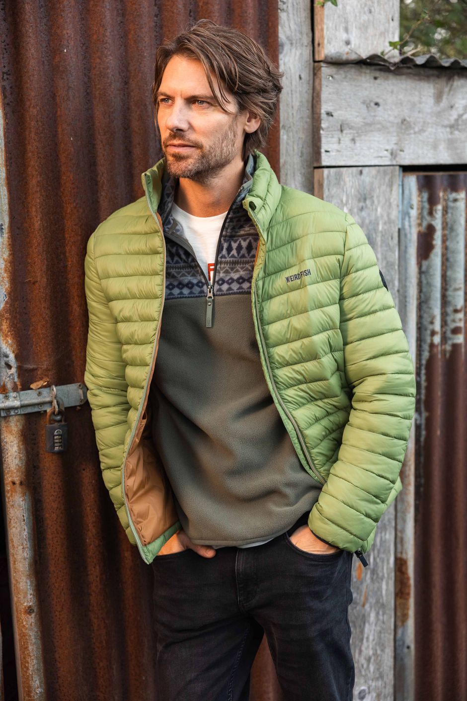 Crantock Lightweight Showerproof Padded Jacket WashedOak