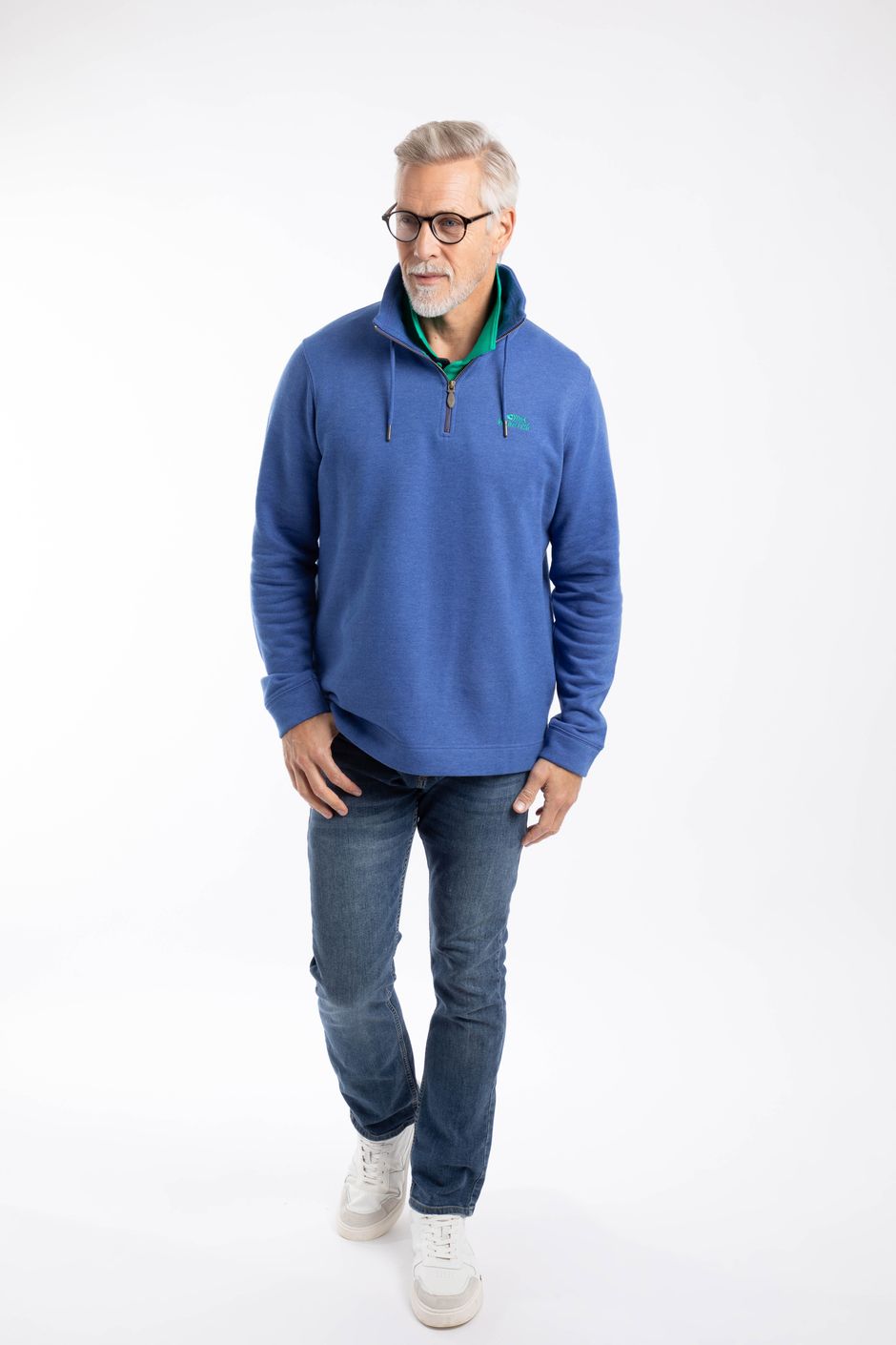 Brampton 1/4 Zip Sweatshirt Mazarine Blue