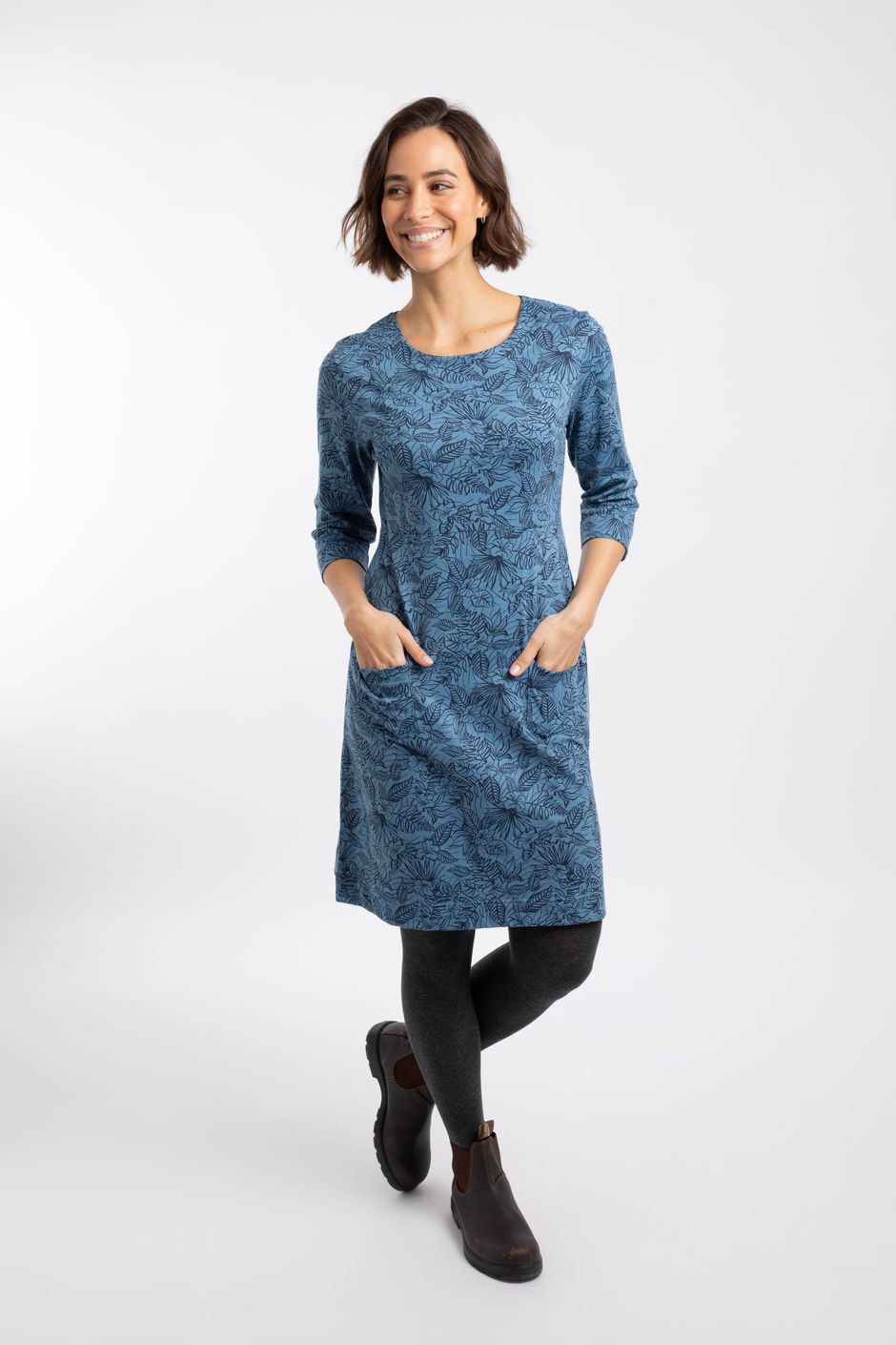 Moondust Printed Jersey Dress Blue