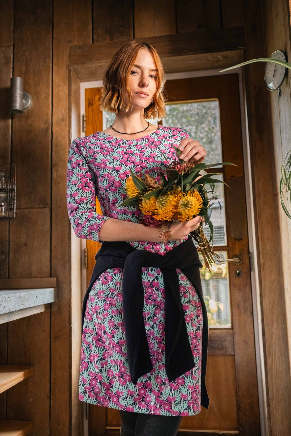 Moondust Printed Jersey Dress Magenta