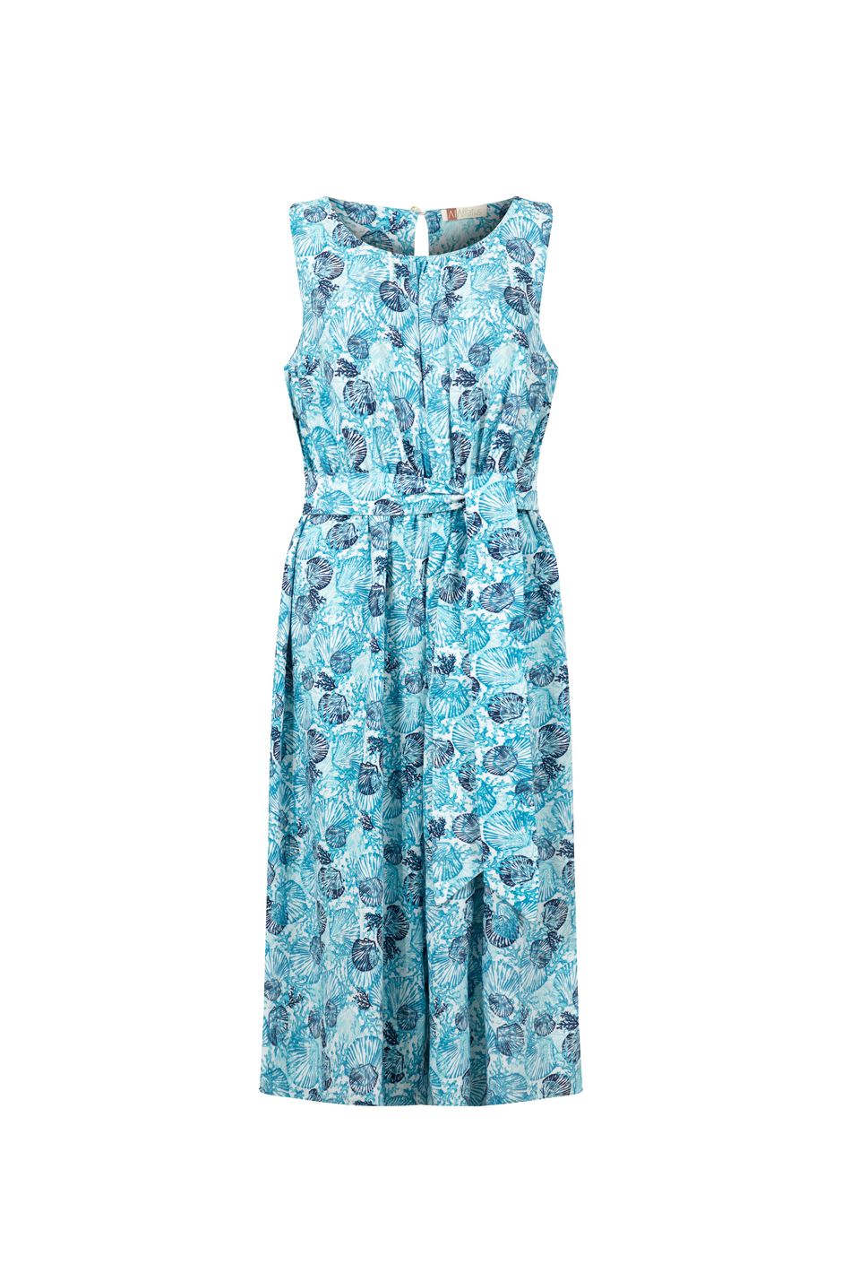 Nalani Printed Viscose Jumpsuit Ocean Blue