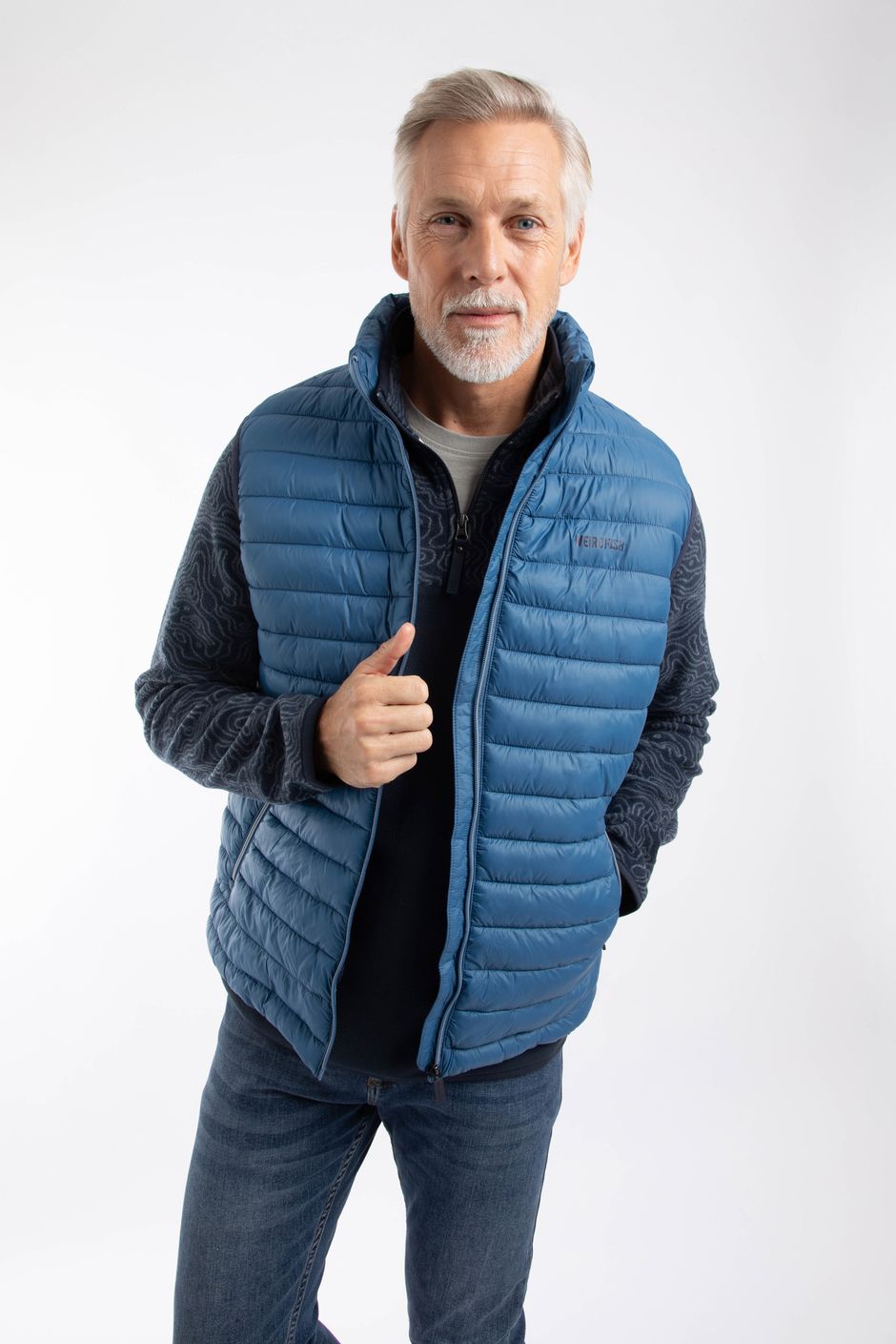 Langtree Lightweight Showerproof Padded Gilet Washed Blue