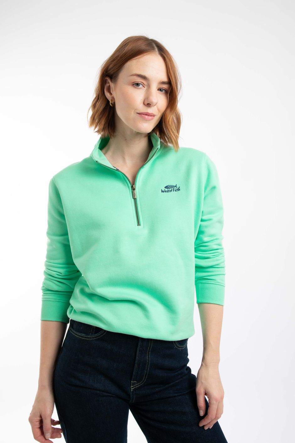 Avery 1/4 Zip Sweatshirt Apple Mint