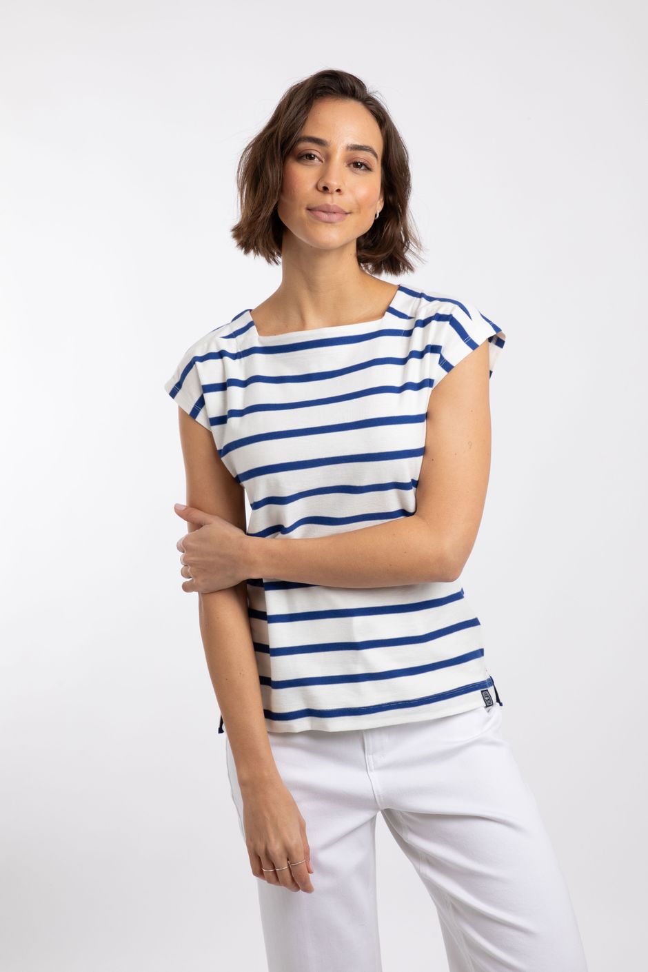 Bowe Striped Jersey T-Shirt Mazarine Blue