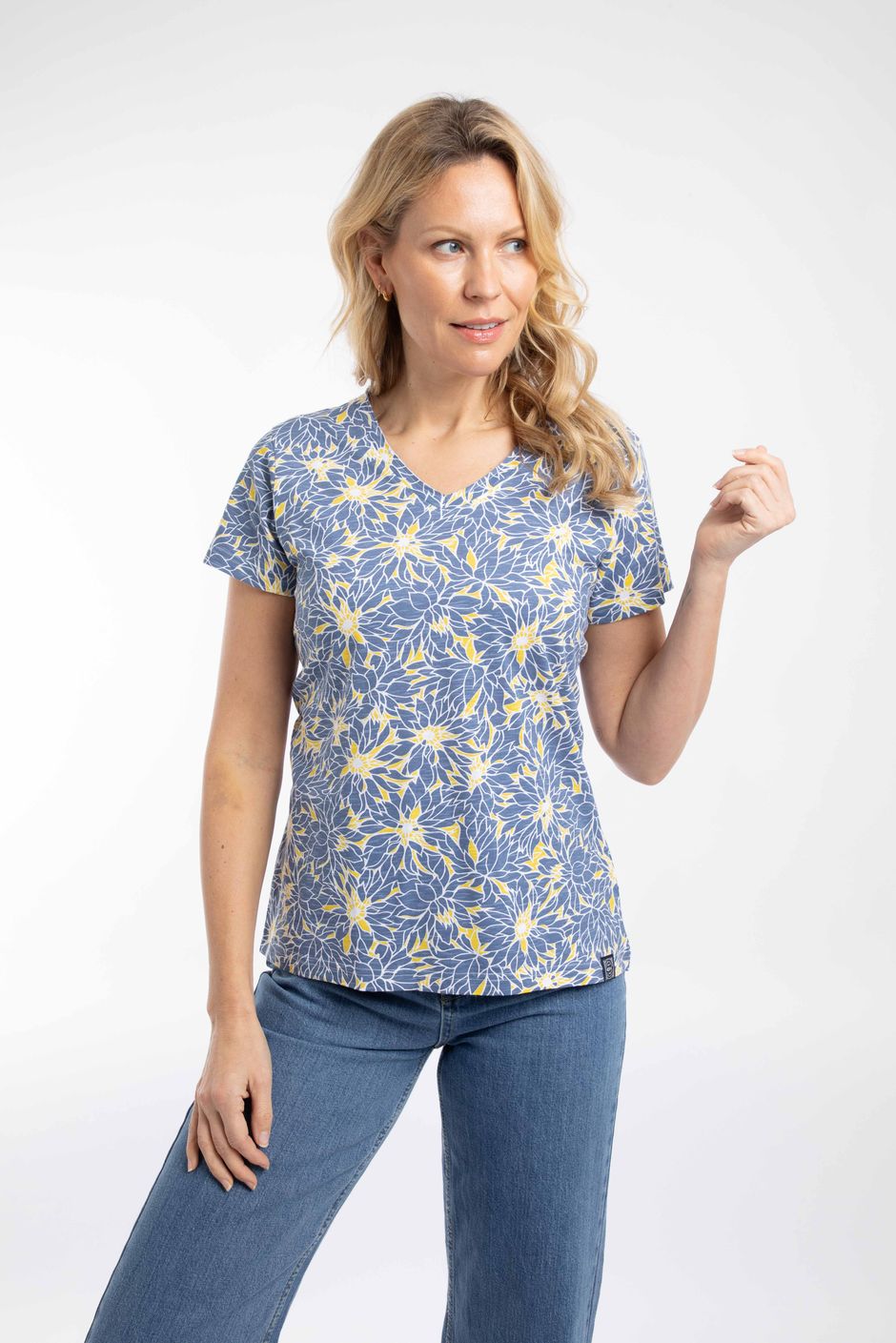 Merica Printed Jersey T-Shirt Faded Blue