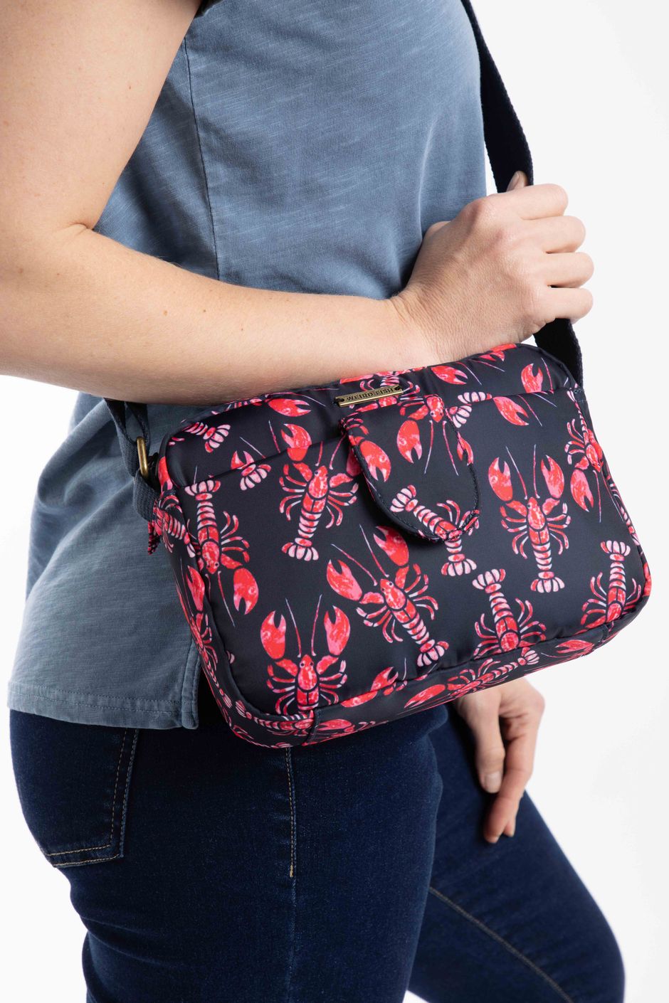 Corrie Printed Cross Body Bag Mid Navy