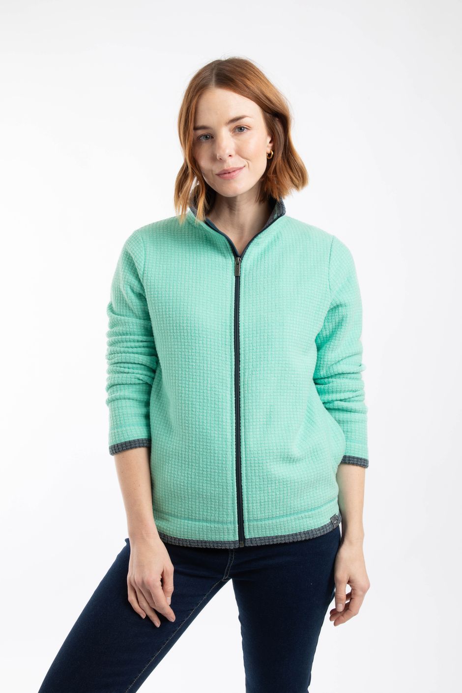 Ariana Full Zip Grid Fleece Bevelled Glass
