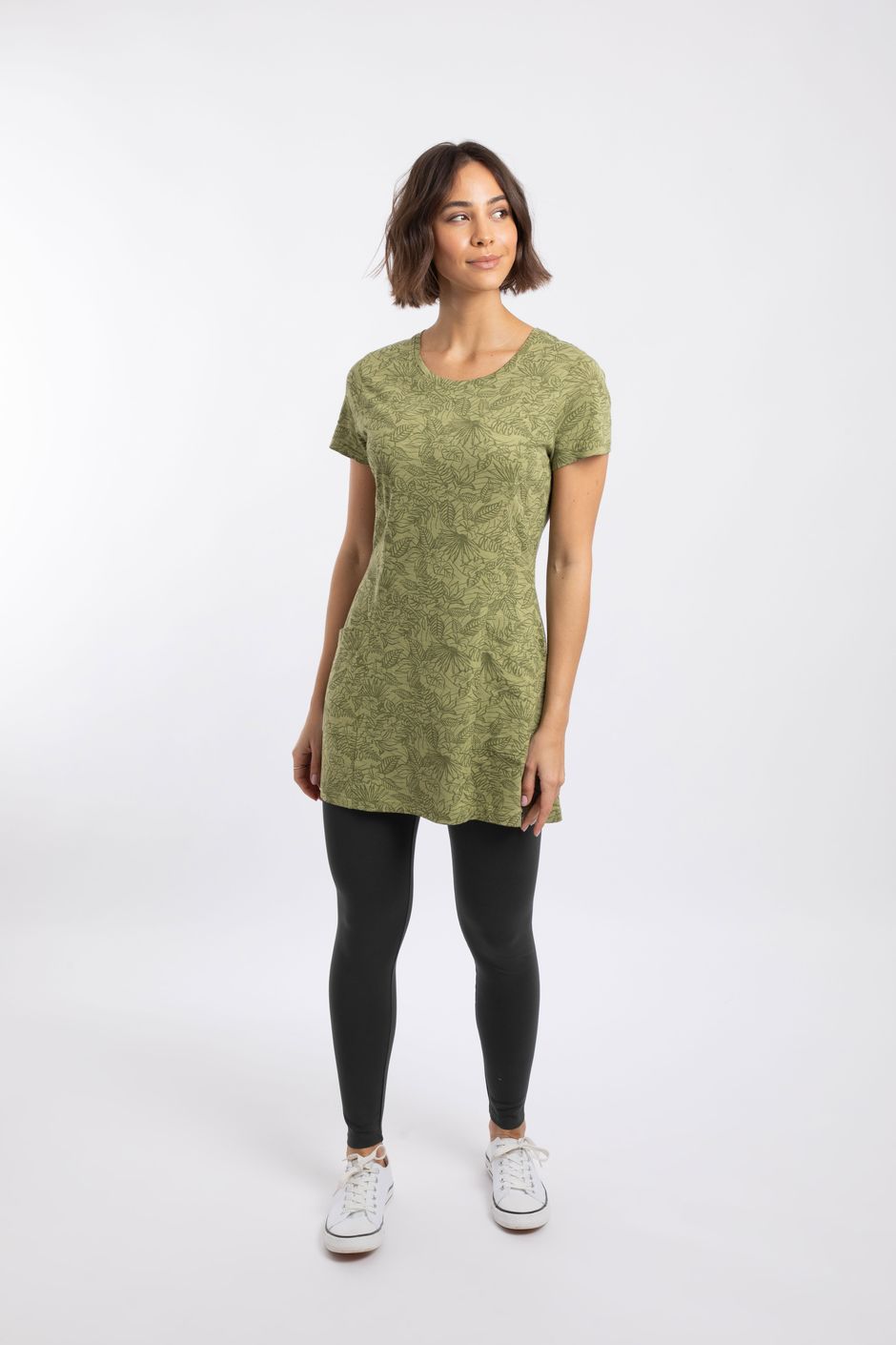 Sidra Printed Jersey Slub Tunic WashedOak