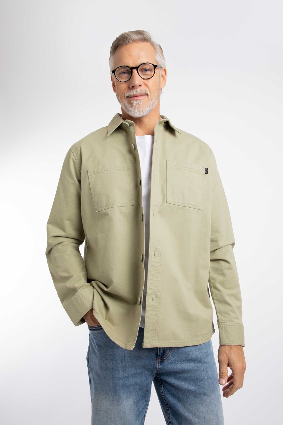 Bear Workwear Twill Overshirt Laurel Green