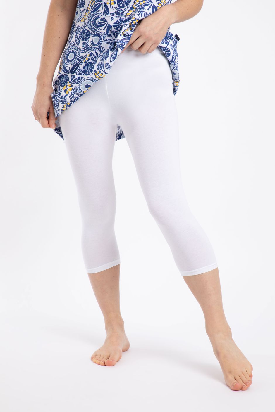 Blondie Cropped Leggings White