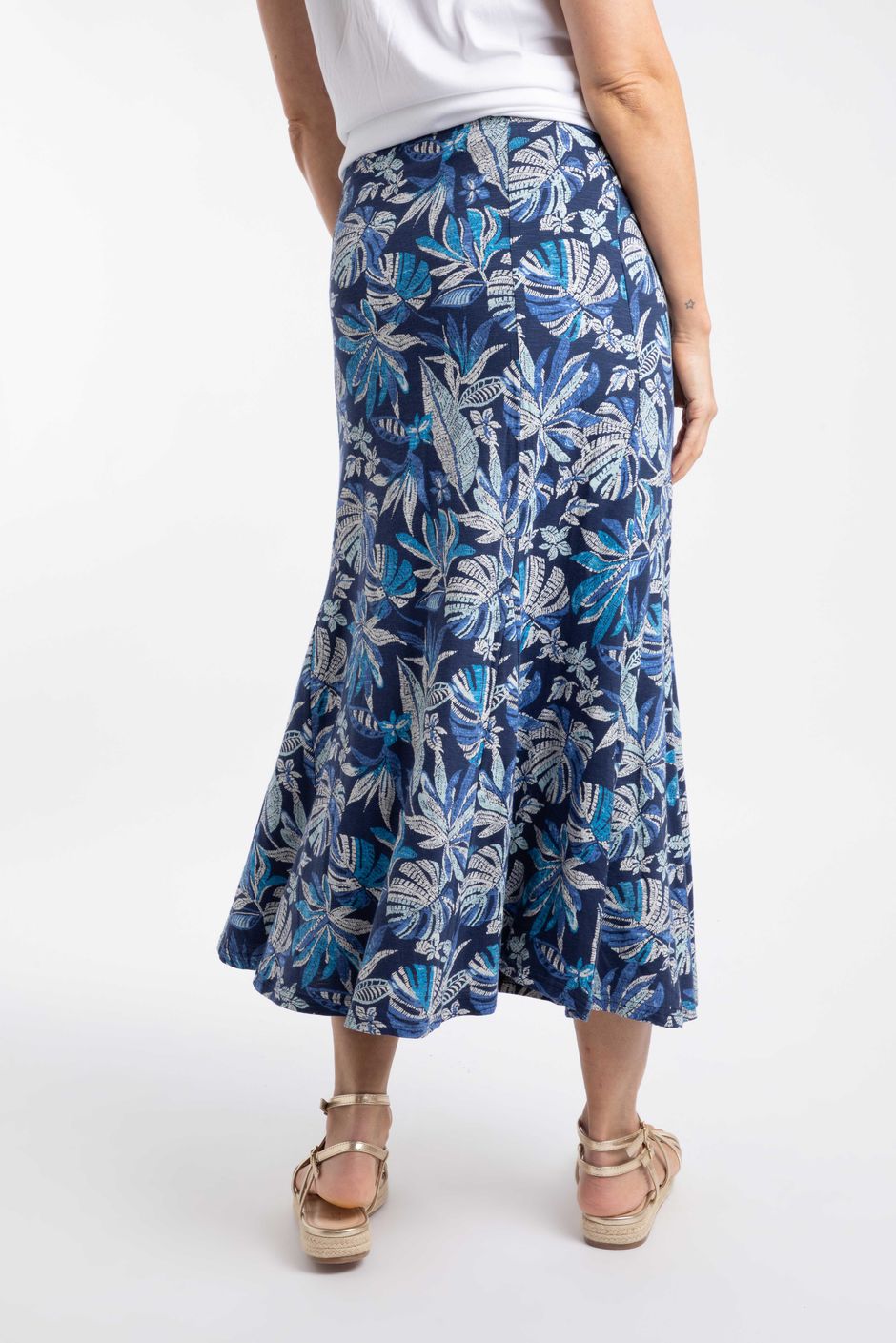 Maxi Ink Ares Printed Jersey A-Line Maxi Skirt Ink | Weird Fish