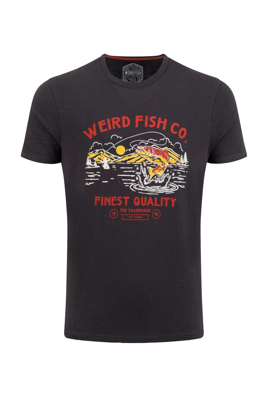 Fish Out Of Water Front Print Graphic T-Shirt Coal