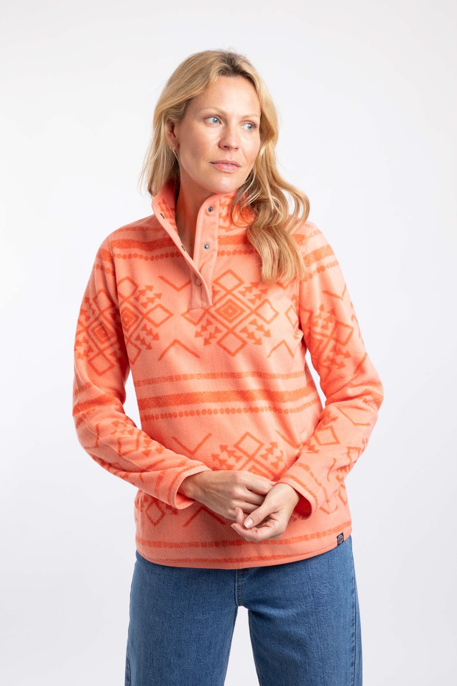 Amy Printed Microfleece Dark Coral