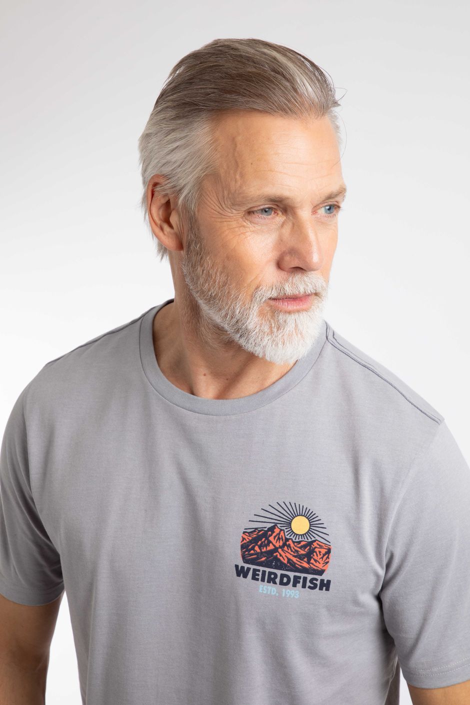 Hiker Back Print Graphic T-Shirt Grey