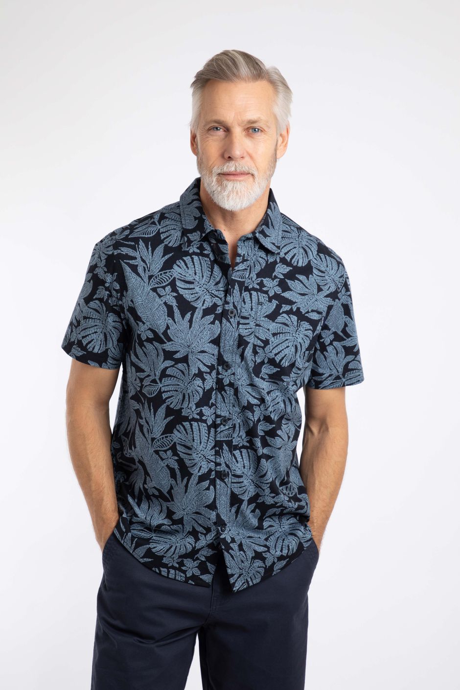 Faraway Short Sleeve Printed Shirt Blue Mirage