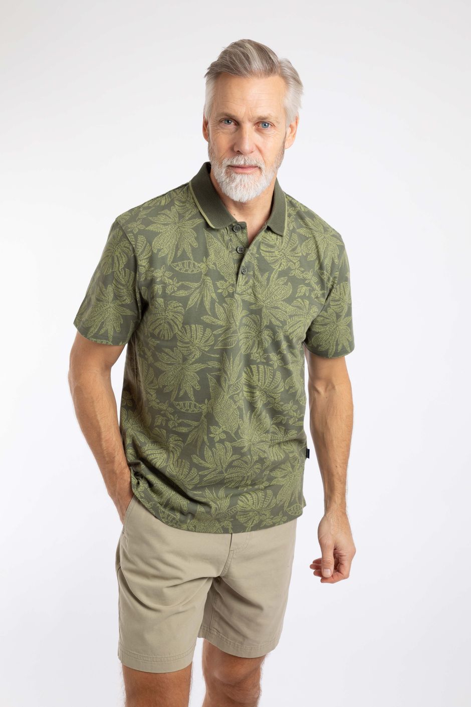 Sarat Printed Polo Shirt Dark Olive