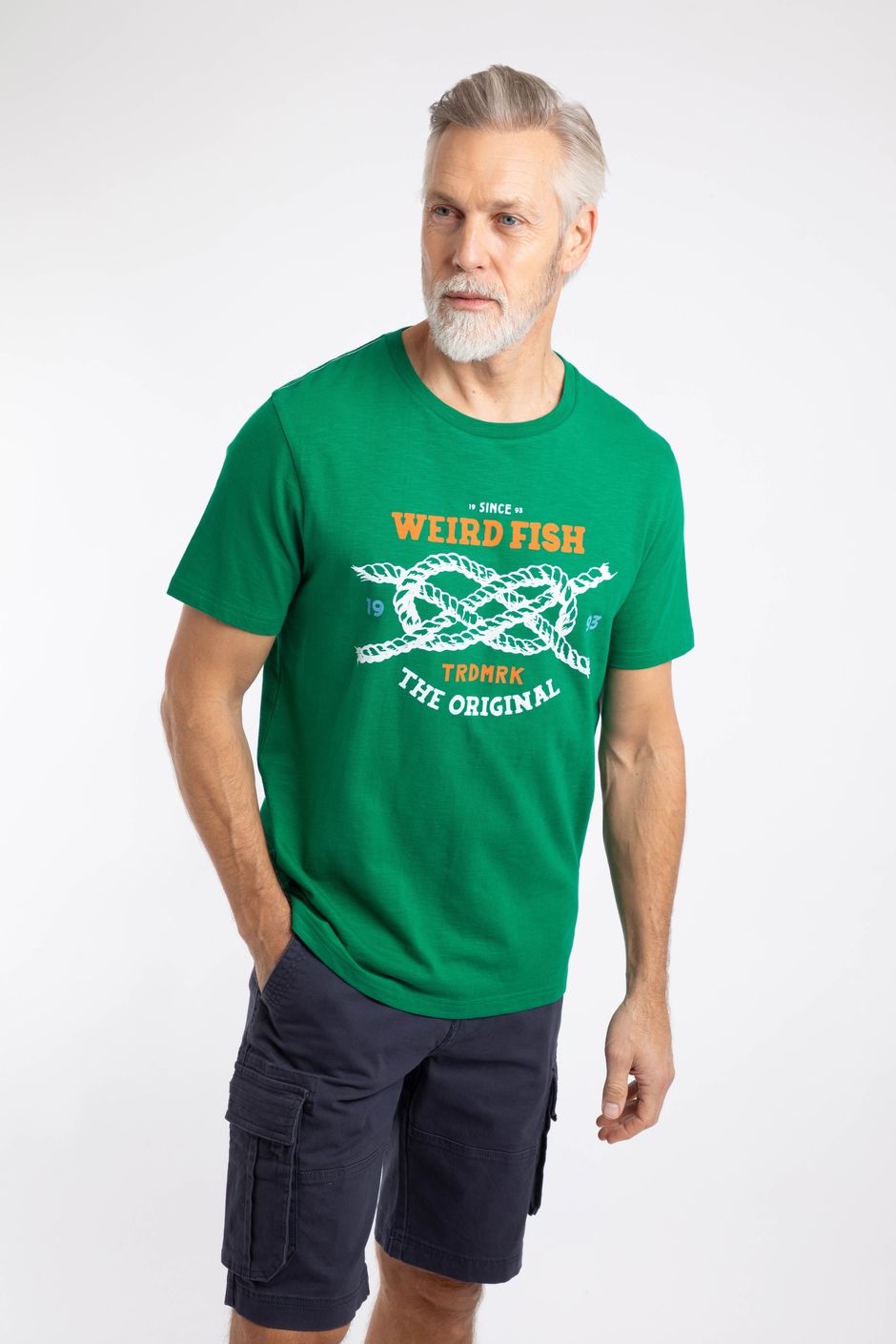 Cast Off Front Print Graphic T-Shirt Heritage Green