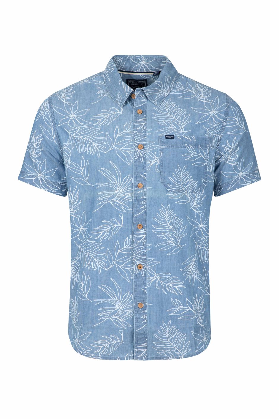 Russell Printed Chambray Short Sleeve Shirt Denim