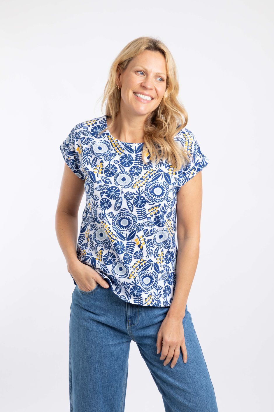 Paw Paw Printed Jersey T-Shirt Blue Sapphire